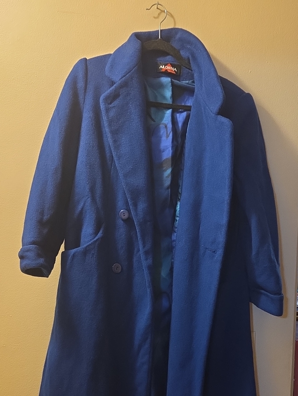 Women's Royal Blue Wool Blend Coat